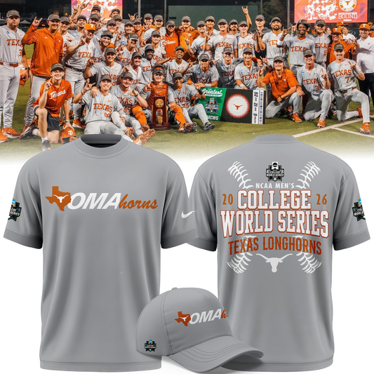 4.Texas Longhorns 2026 NCAA Baseball Men's College World Series Omahorns Organe T-Shirt