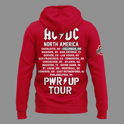 Hoodie AC/DC x Ohio State Buckeyes Football - Power Up Tour 2026 Hoodie