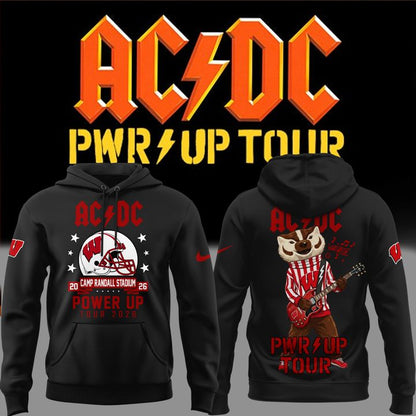 Special Hoodie AC/DC x Wisconsin Badgers Football - Power Up Tour 2026 Hoodie