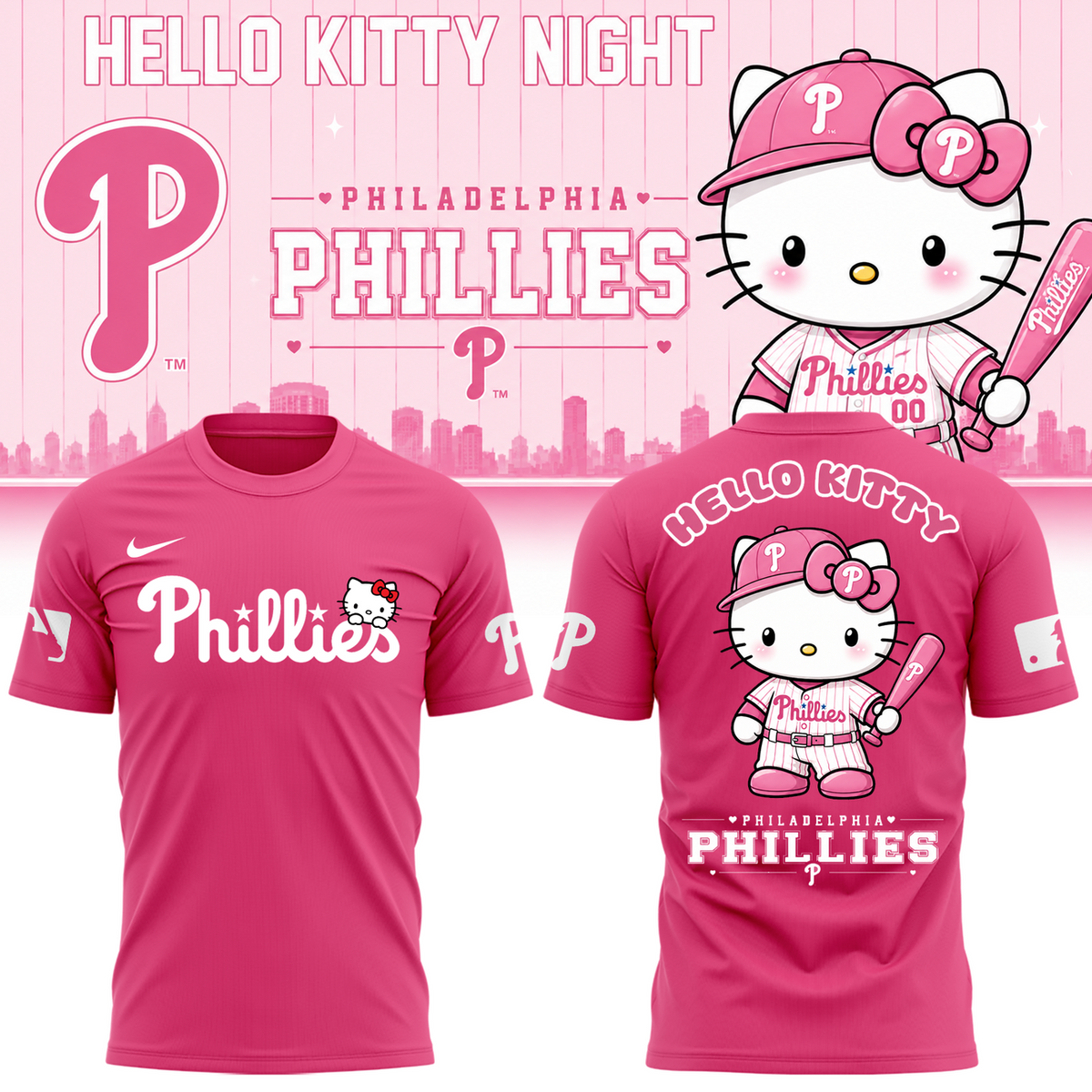 Philadelphia Phillies Hello Kitty Night 2026 Limited Edition T-Shirt