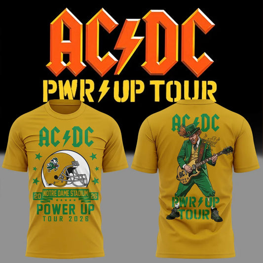 Special AC/DC x Notre Dame Football - Power Up Tour 2026 T-Shirt