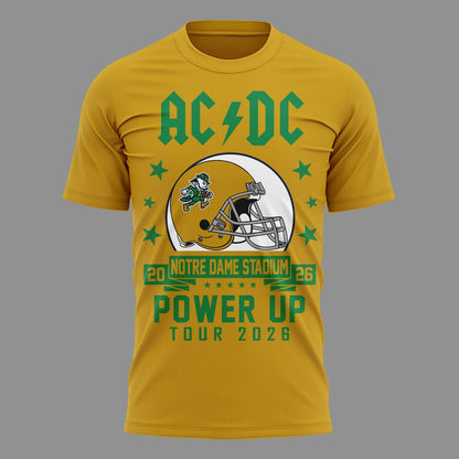 Special AC/DC x Notre Dame Football - Power Up Tour 2026 T-Shirt