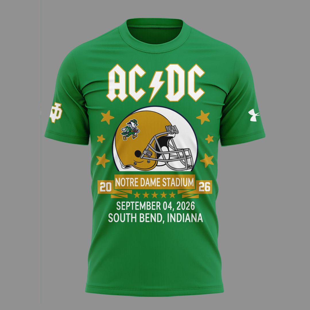 New Tshirt AC/DC x Notre Dame Football - Power Up Tour 2026 T-Shirt