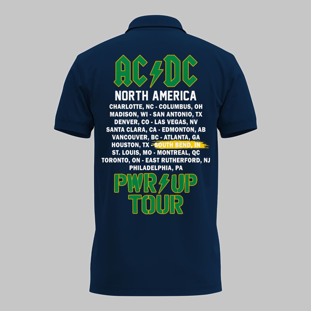 01.3. Special AC/DC x Notre Dame Football - Power Up Tour 2026 Polo Shirt