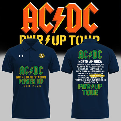 01.3. Special AC/DC x Notre Dame Football - Power Up Tour 2026 Polo Shirt