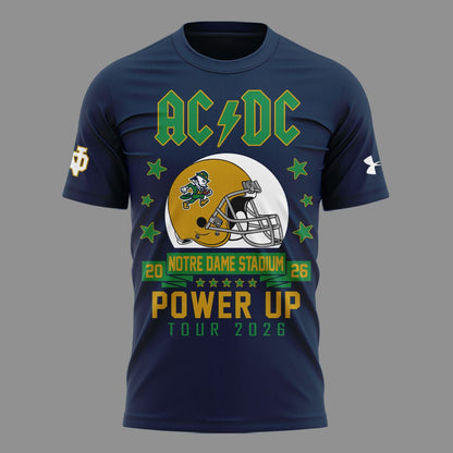 001. New Shirt AC/DC x Notre Dame Football - Power Up Tour 2026 T-Shirt