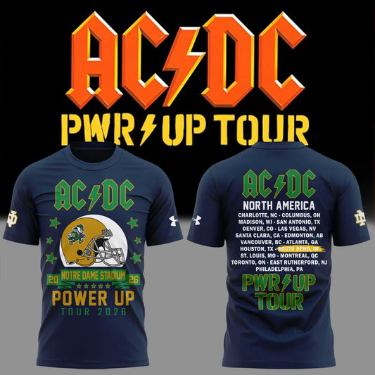 001. New Shirt AC/DC x Notre Dame Football - Power Up Tour 2026 T-Shirt