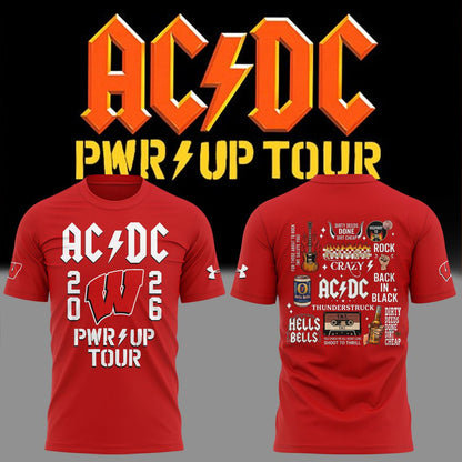 03.32. New Shirt Wisconsin Football x AC/DC - Power Up Tour 2026 T-Shirt