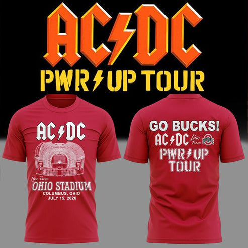 Limited Edition POWER UP Tour 2026 At Ohio Stadium T-Shirt