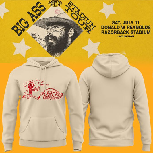 Post Malone x Arkansas Razorbacks - Limited Edition Big Ass Stadium Tour At Razorback Stadium Hoodie 5
