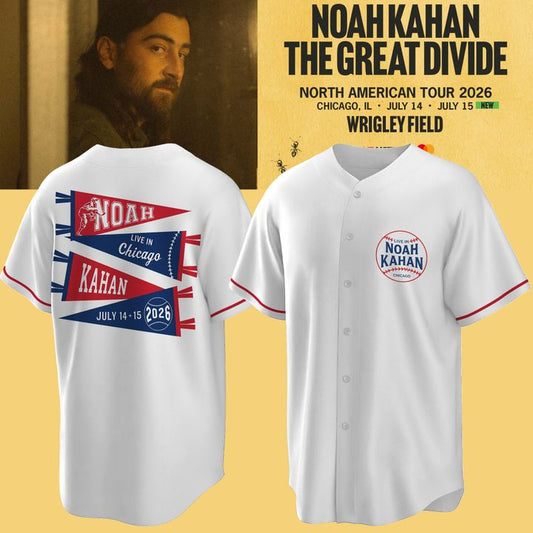 Noah Kahan's 'Great Divide Tour' coming to Chicago | Wrigley Field White Jersey