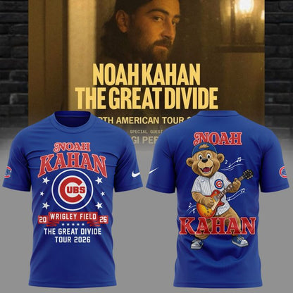 Newest Shirt Noah Kahan x Chicago Cubs - Wrigley Field Event Shirt - The Great Divide Tour 2026 T-Shirt