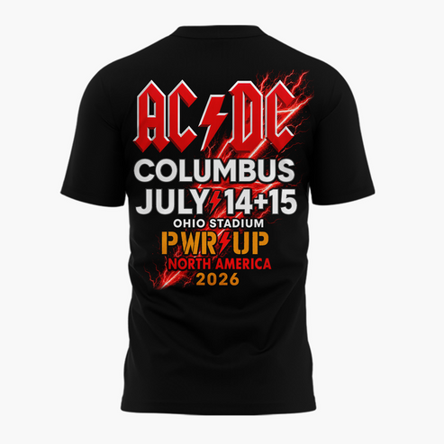 Limited Edition POWER UP Tour 2026 At Ohio Stadium T-Shirt