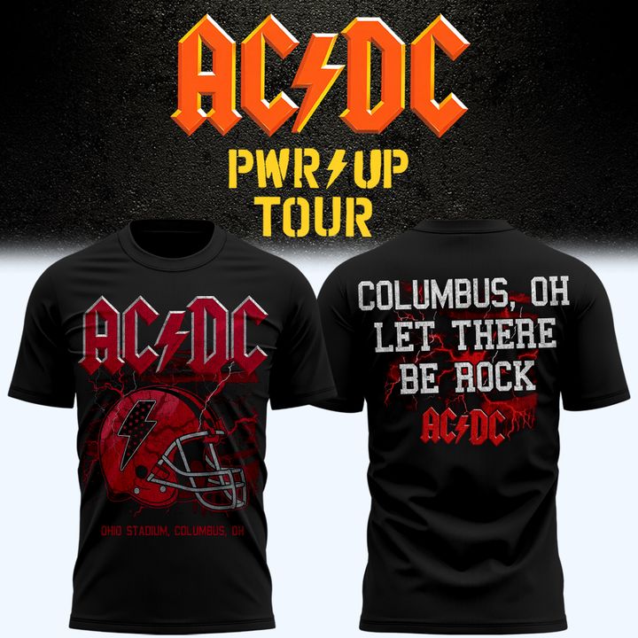 AC/DC x Ohio State Buckeyes Football - Power Up Tour 2026 Black T-Shirt