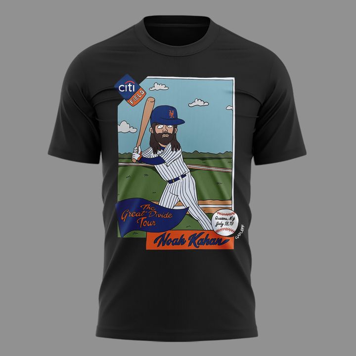 15. Perfect Black Shirt Noah Kahan x New York Mets - The Great Divide Tour 2026 T-Shirt