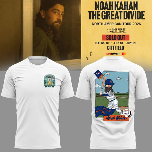 09. Special White Shirt Noah Kahan x New York Mets - The Great Divide Tour 2026 T-Shirt