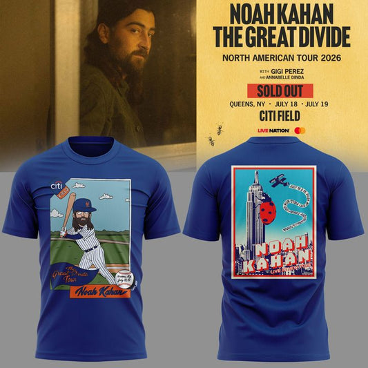 04.06. Perfect Shirt 2026 Noah Kahan x New York Mets - The Great Divide Tour 2026 T-Shirt