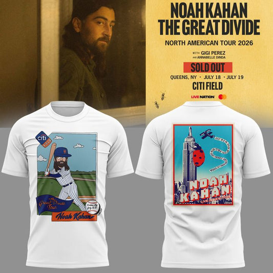 06.20. Exclusive 2026 Noah Kahan x New York Mets - The Great Divide Tour T-Shirt