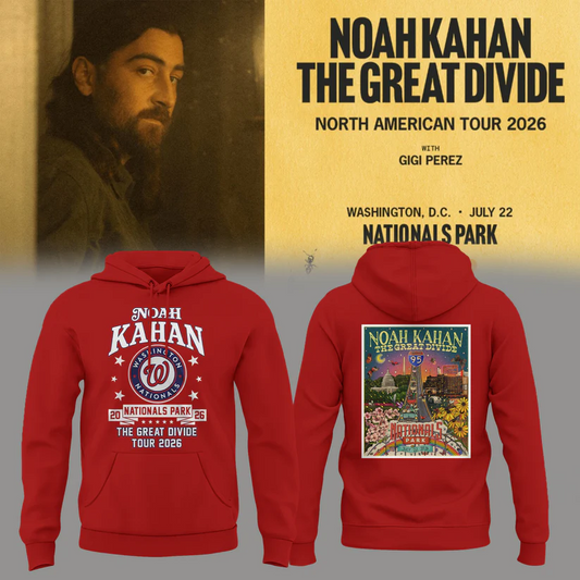 12. Exclusive 2026 Hoodie Noah Kahan x Washington Nationals - The Great Divide Tour 2026 Hoodie