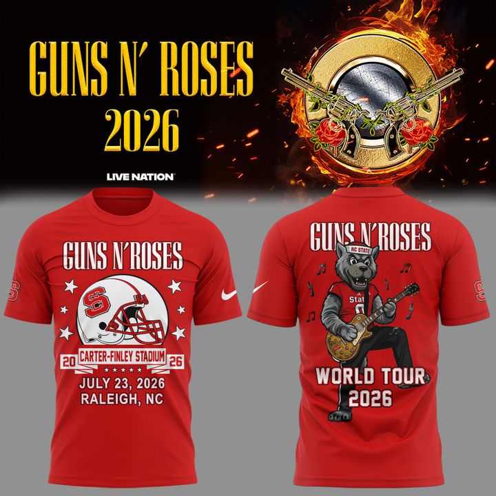 01. Guns N' Roses x NC State Football - World Tour 2026 T-Shirt