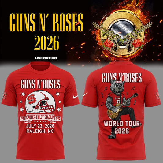 01. Guns N' Roses x NC State Football - World Tour 2026 T-Shirt
