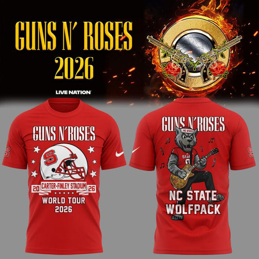 05. New Shirt Guns N' Roses x NC State Football - World Tour 2026 T-Shirt