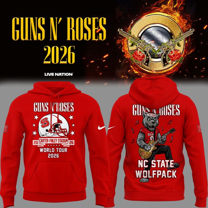 12. Exclusive 2026 Guns N' Roses x NC State Football - World Tour 2026 Hoodie
