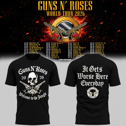 06. Black Shirt Guns N' Roses - World Tour 2026 T-Shirt