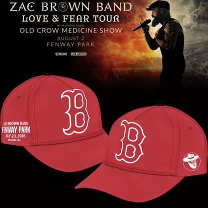 Zac Brown Band x Boston Red Sox Fenway Park - Love & Fear Tour Red Sweatshirt
