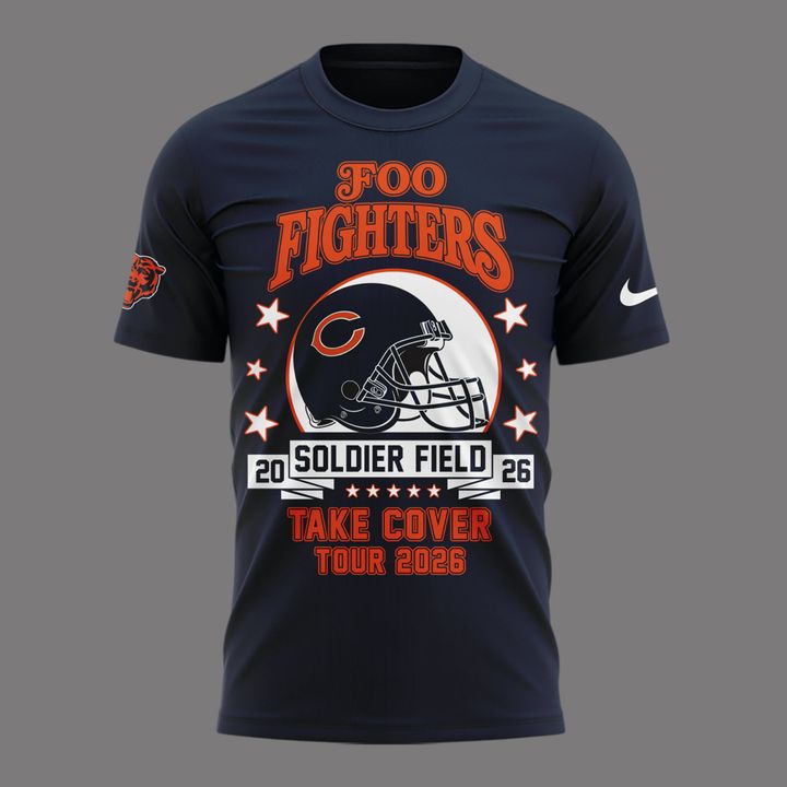 01. Newest Shirt Foo Fighters x Chicago Bears - Take Cover Tour 2026 T-Shirt