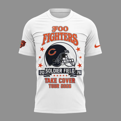 13.06. White Shirt Foo Fighters x Chicago Bears - Take Cover Tour 2026 T-Shirt