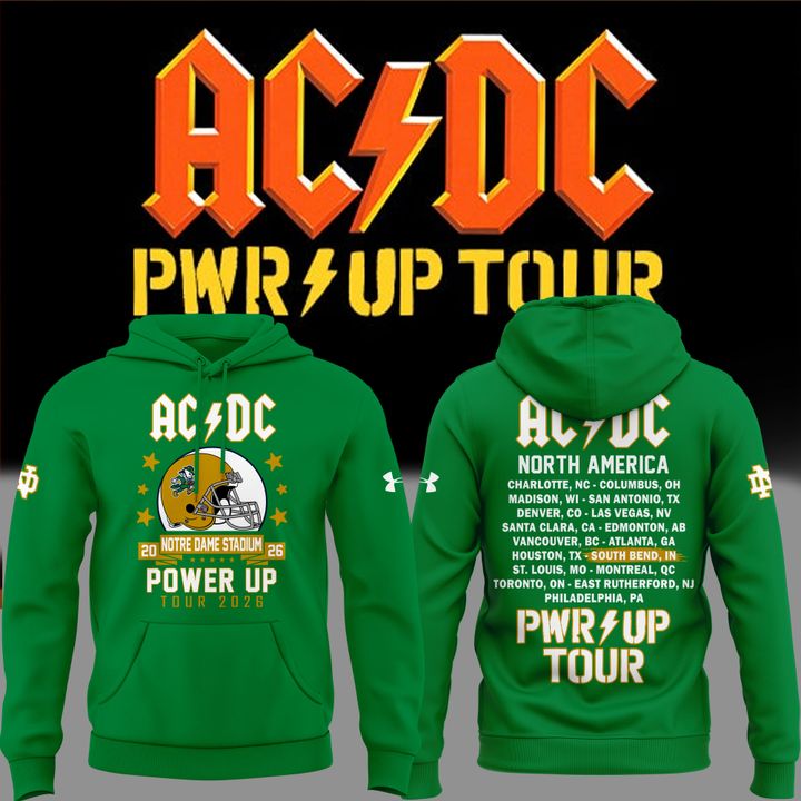 Perfect Hoodie Notre Dame Football x AC/DC - Power Up Tour 2026 Hoodie