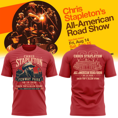 2. Limited Edition Chris Stapleton x Fenway Park – All-American Road Show 2026 T-Shirt