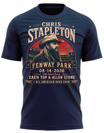 2. Limited Edition Chris Stapleton x Fenway Park – All-American Road Show 2026 T-Shirt