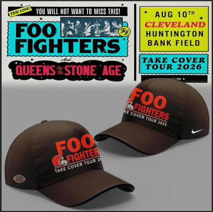 01. Newest Shirt Foo Fighters x Cleveland Browns - Take Cover Tour 2026 T-Shirt