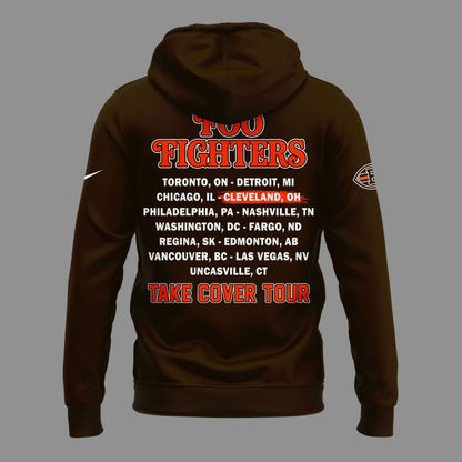02.45. New Hoodie Foo Fighters x Cleveland Browns - Take Cover Tour 2026 Hoodie