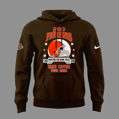02.45. New Hoodie Foo Fighters x Cleveland Browns - Take Cover Tour 2026 Hoodie