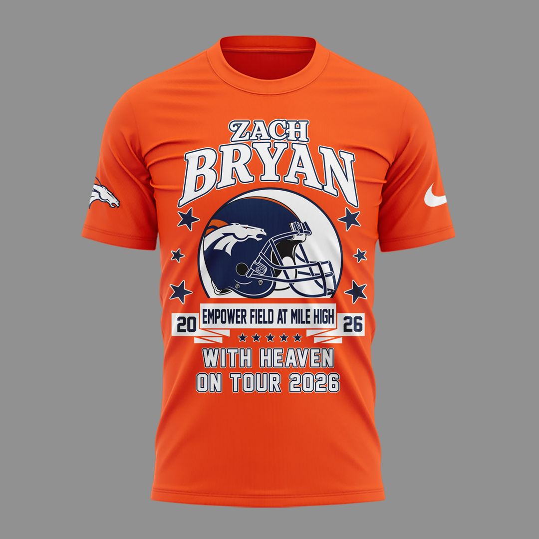 01. Zach Bryan x Denver Broncos - With Heaven On Tour 2026 T-Shirt