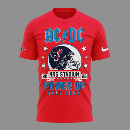001.06. Perfect Red Shirt AC/DC x Houston Texas - Power Up Tour 2026 T-Shirt