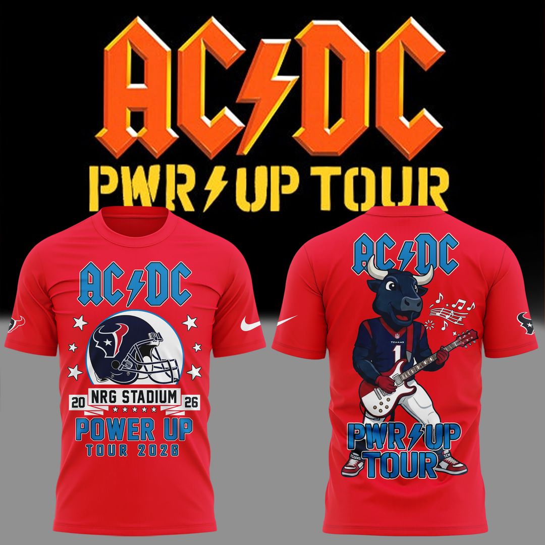 001.06. Perfect Red Shirt AC/DC x Houston Texas - Power Up Tour 2026 T-Shirt