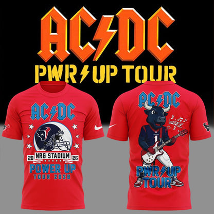 001.06. Perfect Red Shirt AC/DC x Houston Texas - Power Up Tour 2026 T-Shirt