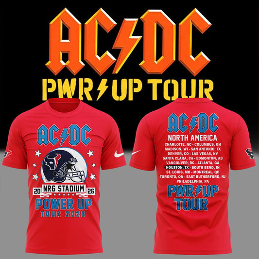 001.18. Special 2026 AC/DC x Houston Texas - Power Up Tour 2026 T-Shirt