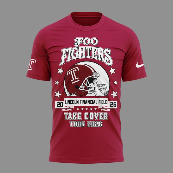 01.10. Perfect Shirt Foo Fighters x Temple Football - Take Cover Tour 2026 T-Shirt