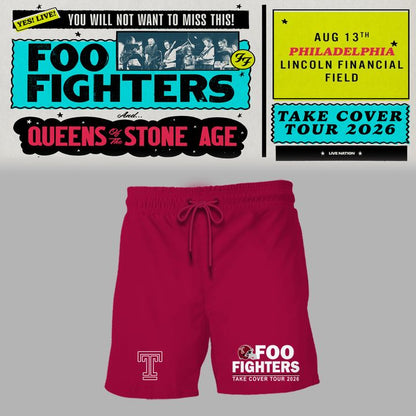 01. Newest Shirt Foo Fighters x Temple Football - Take Cover Tour 2026 T-Shirt