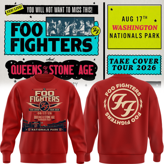 3. Limited Edition Foo Fighters x Nationals Park – Take Cover Tour 2026 sweat