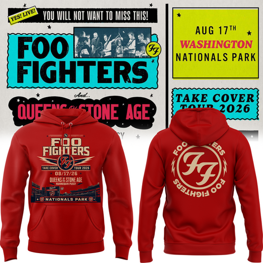 2. Limited Edition Foo Fighters x Nationals Park – Take Cover Tour 2026 hoodie
