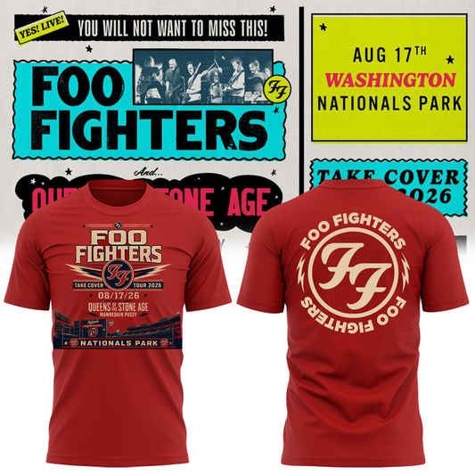 1. Limited Edition Foo Fighters x Nationals Park – Take Cover Tour 2026 T-Shirt