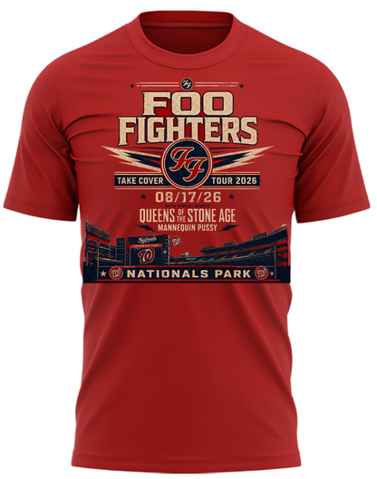 1. Limited Edition Foo Fighters x Nationals Park – Take Cover Tour 2026 T-Shirt