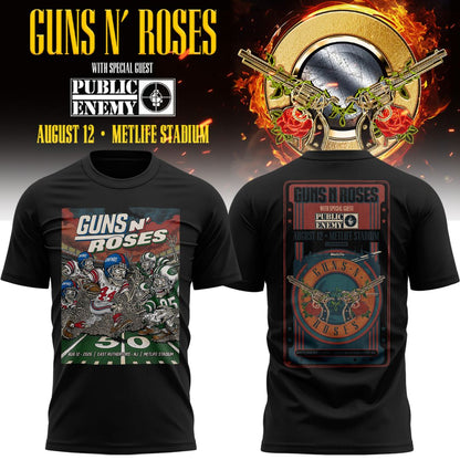 Guns N’ Roses World Tour 2026 x MetLife Stadium August 12, 2026 Black Tee