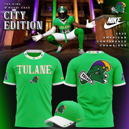 Tulane Green Wave Football Mardi Gras City Edition T-Shirt